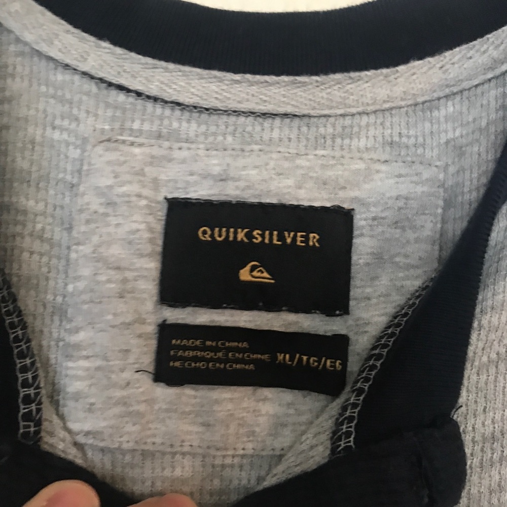 Gray and navy Quiksilver Henley long sleeve - Picture 3 of 3